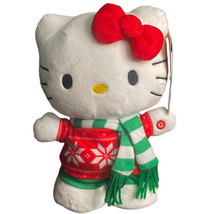 Sanrio Hello Kitty Christmas Sweater 10" Plush Waddler 2024 Holiday Decor