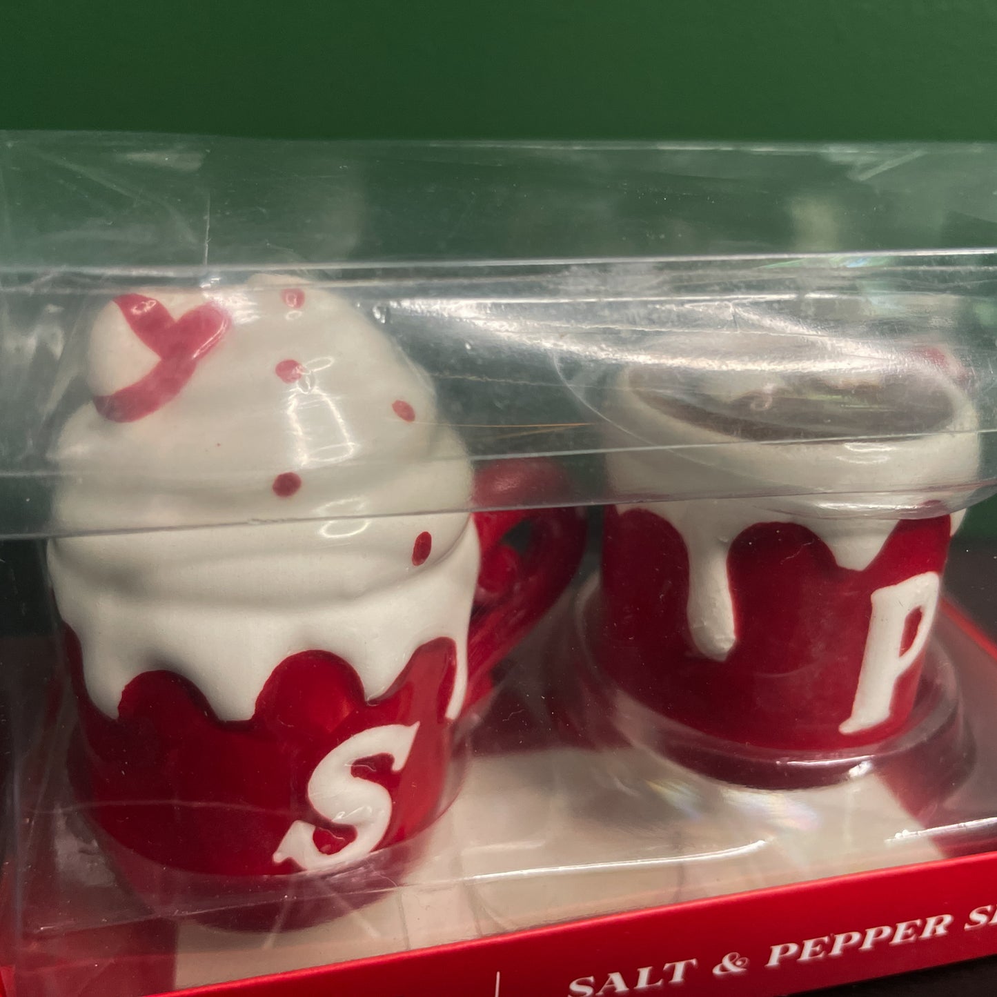 JOY Hot Cocoa Peppermint Salt and Pepper Shaker Christmas Gift Set