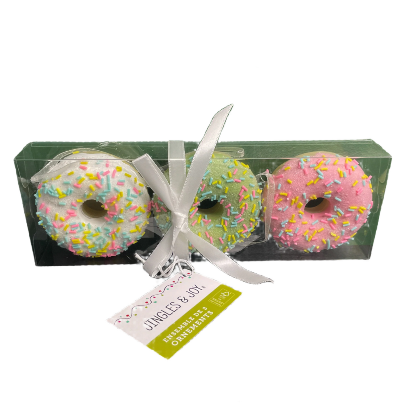 Jingles & Joy Set of 3 Donut Christmas Ornaments Gift