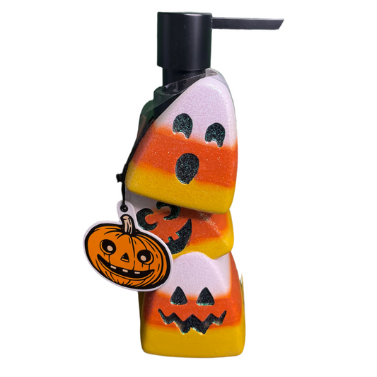 Halloween Glitter Stacked Candy Corn 8" Pump Bath Soap Dispenser Bathroom Decor