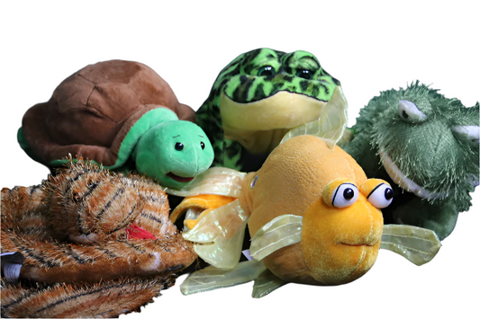 Lot of 5 Webkinz Plush Tiger Snake Fantail Goldfish Turtle Bullfrog Frog NO CODE