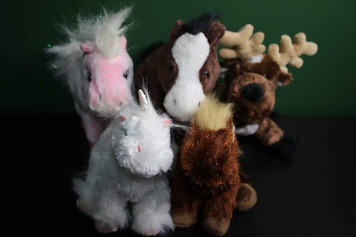 Lot of 5 Webkinz Plush Horse Unicorn Clydesdale Reindeer Pink Pony NO CODE